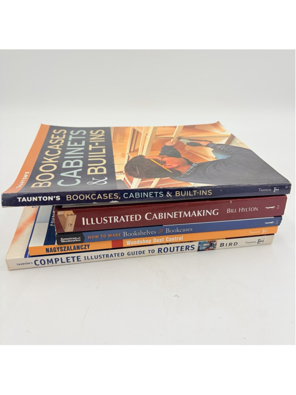 Woodworking Carpentry Books Lot CABINETMAKING ROUTERS Bookcases Dust Control